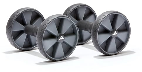 adidas ADAC-11604GR - Rullo per allenamento addominali e pettorali a doppio asse, colore grigio