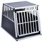 Home Deluxe - Hundetransportbox Alu SKITO - L - 90 x 65 x 69 cm - Farbe: Silber/Schwarz - Material: MDF Platten, Aluminium I Hundetransportbox Transportlösung Alu-MDF-Material Tierfreundlich