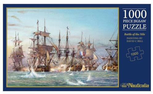 Nauticalia Battle of the Nile Painting by David Bell, Historical Landscape Challenging 1000 Piece Jigsaw Puzzle for Adults