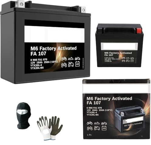 KOMPATIBEL MIT BOMBARDIER-CAN AM Outlander Max H.O. Efi 400 von 2007 bis 2008 Batterie M60230 YTX20L-BS 12 Volt 18 Ah versiegelte Ampere komplett gebrauchsfertig 175 x 87 x 155 mm