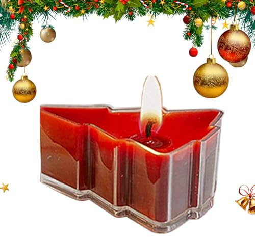 Velas de té de árbol de Navidad - Pequeñas velas aromáticas | Velas de té únicas para Navidad, decoración navideña para interior y exterior, aromaterapia navideña para el hogar y el jardín