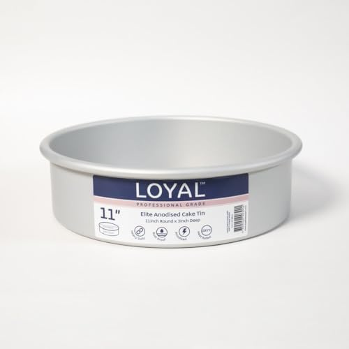 LOYAL Elite Stampo per Dolci Rotondo Ø28 cm Teglie per Torte in Alluminio di Qualità, Tortiera Distribuzione Uniforme del Calore, Durevole e Affidabile, 18 cm | Tortiera Rotonda in Alluminio, Stampo per Torta con Cottura Uniforme, Robusta e Antiruggine, Ideale per Torte e Dessert