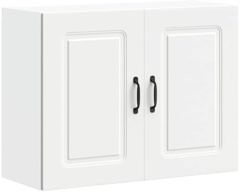 vidaXL Pensile da Cucina Kalmar Bianco in Legno Multistrato