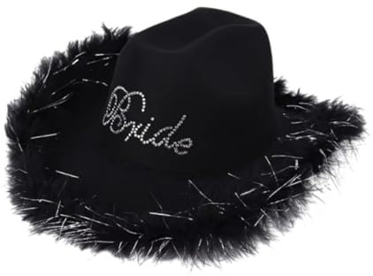 Harilla Cowboyhut, dekorativ, für Erwachsene, Sonnenhut für Club, Festival, Requisiten, Hochzeit, Strand, Schwarz