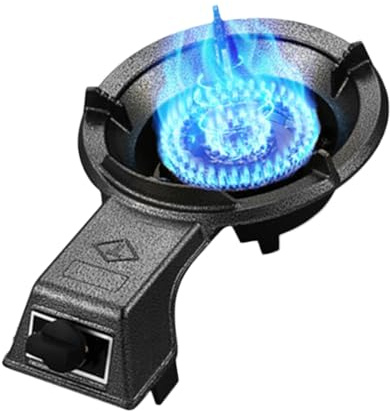 Estufa De Gas 1 Fuego, Estufa De Gas Licuado 20KW, Agarradera De Hierro Fundido Negro, Estufa De Gas Con Pomo, Ahorro De Energía Y Ahorro De Gas, Apta Para Negocio En Casa O Pequeña Restauración