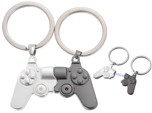 2 pcs porte-clés couples, porte-clés manette de jeu, porte cléf manette de jeu, cadeaux d'amitié, pour lui, elle, petit ami, petite amie, cadeau pour la Saint Valentin, anniversaire, anniversaire