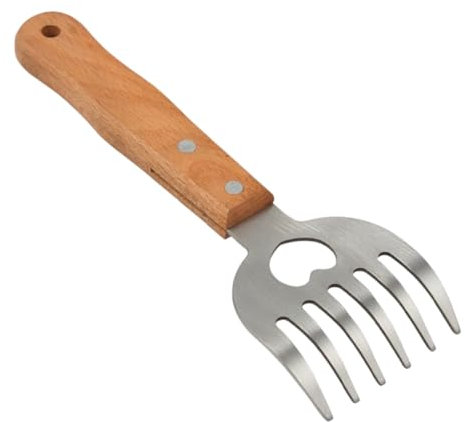 NULYLU Fleischkrallen Aus Edelstahl Mit Holzgriff Für Bbq Pulled Pork Zerkleinerer Fleischzerreißkrallen Grill Küchenwerkzeug Für Camping Und Grill