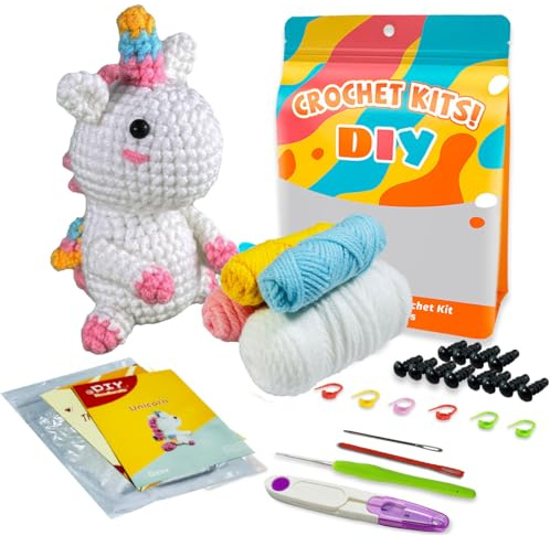 Goorder Häkelset für Anfänger, Häkelset für Tiere, Häkelsets für Anfänger Erwachseneund und Kinder, Inklusive Schritt-für-Schritt Videoanleitung, Geschenke zum Geburtstag, Valentinstag, Weihnachten