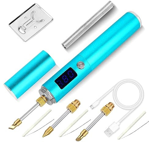 Fuhjythy Rechargeable Soldering Iron Portable Removable Battery + LED Display USB Fast Heat