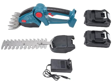 CHEOTIME Cortasetos inalámbrico, 2 en 1, pequeño Cortasetos eléctrico de Mano, Recargable, para jardín y césped