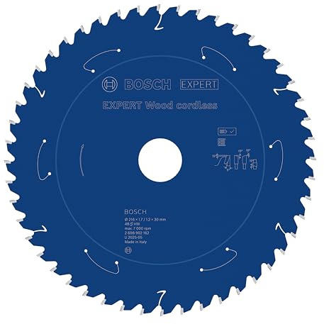 Bosch 1x EXPERT Wood cordless Kreissägeblatt für Kapp‑ und Gehrungssägen (für Weichholz, Hartholz, Ø mm, Professional Zubehör kabellose Kapp- und Gehrungssäge)
