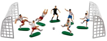 Wellrun 1set Plastic Soccer Player Cake Topper,Reusable Football Figurines Decoration,Sports Theme Cake Accessories for Birthday Party