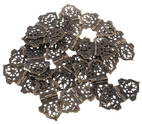 FUTUREORYY 20 Stück Scharniere Für Holzschränke Antike Scharniere Für Küchenschränke Küchenschrankscharniere Mit Bronzegravur Mini