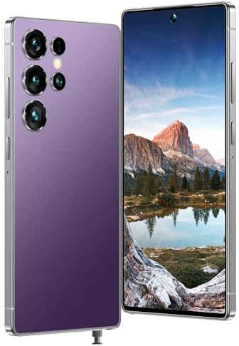 K25 Ultra smartphone sbloccato, schermo full screen da 7,3 pollici, 8+256 GB, Android 14, fotocamera da 108 MP, Dual SIM, Wi-Fi, GPS, batteria duratura, telefono economico per uso quotidiano - Viola