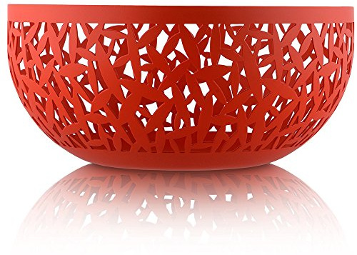 Alessi MSA04 R Cactus Fruttiera in Acciaio Colorato con Resina Epossidica, Ø 21 cm, Rosso