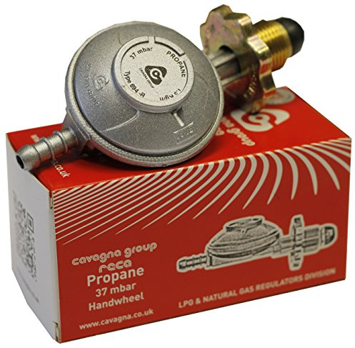 Cavagna Screw On Hand Wheel Propane Gas Regulator for Gas Bottles 37mbar - 8mm Outlet
