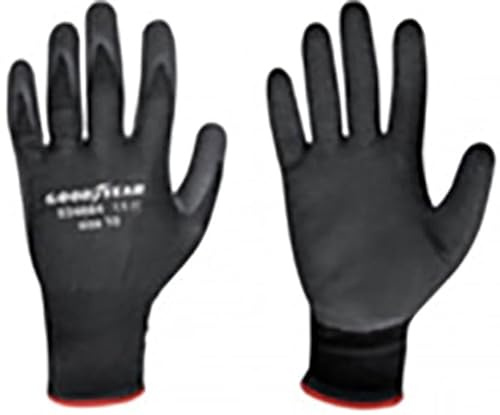 Goodyear guanti in PU e palmo in schiuma di lattice taglia 10 colore nero, guanti da lavoro