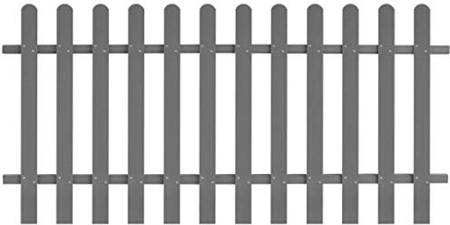 yorten Lattenzaun WPC Gartenzaun Zaun Grau 200 x 100 cm (L x H) Einfacher Zusammenbau für den Garten oder im Freien