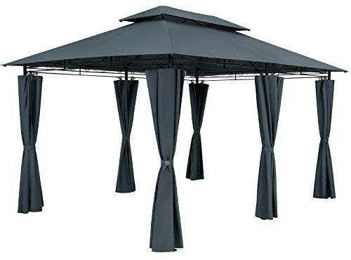 CASARIA® Cenador Topas 3x4m Metal Repelente al Agua UV50+ Paredes Laterales Carpa Jardín Antracita