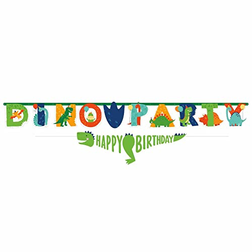 amscan 9912589 Dino Milbe Buchstabenbanner, Mehrfarbig