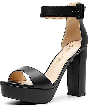 DREAM PAIRS Womens HI-LO High Heel Platform Pump Sandal Orinthia,Size 7,Black-Pu,HI-LO