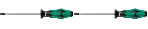 Wera 352 Sechskant-Kugelkopf-Schraubendreher, 3.0 x 100 mm, 05022805001, Farbe (Packung mit 2)
