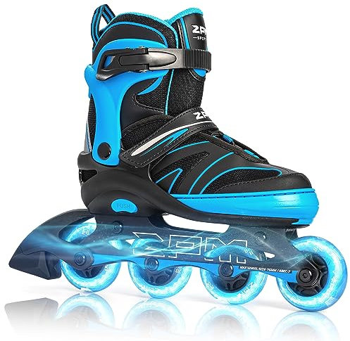 2PM SPORTS Größen Verstellbar Inliner für Kinder, Mädchen Jungen Inline Skates mit 82A PU Rollen für Damen/Herren Youngster Anfänger