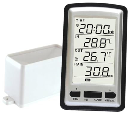 Ronyme Pluviomètre numérique, Outil de Mesure Portable, Instrument de Date Actuelle, météo, pluviomètre sans Fil