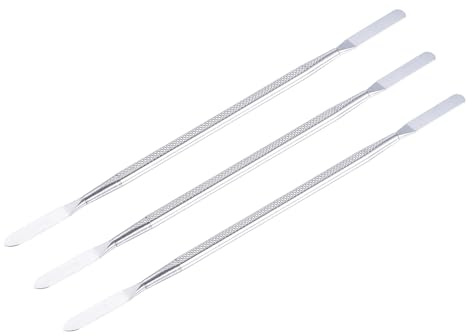 sourcing map 3pcs Metal Spudger Mini Crowbar Flat Head Stainless Steel Pry Bar Opening Tools for Mobile Phone Disassembly Repair 6.7x0.25