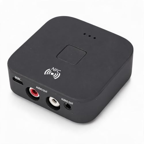Récepteur Audio Bluetooth 5.0, Adaptateur sans Fil de Musique avec Prise AUX 3,5 Mm avec Fonction NFC pour Système de Streaming de Musique de Haut-Parleur D'ordinateur de