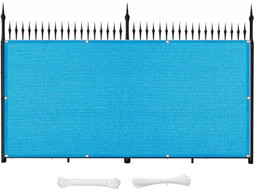 Balkon Sichtschutz Balkonverkleidung 75 x 550 cm Windschutz Sonnenschutz Und Wetterfest Sichtschutz Balkongelände mit Kabelbinder für Balkon Terrasse, Blau