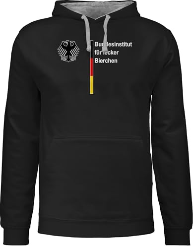 Shirtracer - Pullover Herren Frauen Hoodie Kontrast zweifarbig - Fußball EM WM - Deutsches Bierinstitut | Leckeres Bier | Malle Partys | Saufen LeckerBierchen Fasching Bierliebhaber