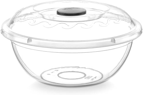 Best House | Clear Round Basin Bowl with Lids | 15 Litres | 1 Pc | Transparent | Salad Bowls | Plastic Food Storage Container With Lids (Pack of 1)