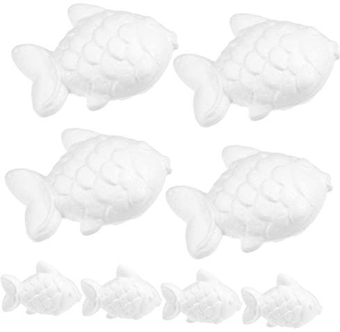 VILLFUL Fischförmige Schaumkugeln 8 Stück 3.94X3.15X1.38In DIY Bastelschaum Für Kreative Handwerksprojekte Partydekorationen Und Aquarium Deko