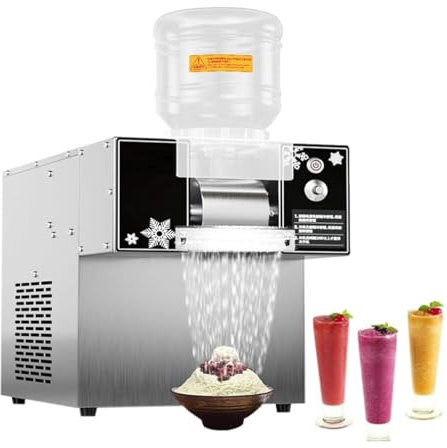 Máquina comercial de hielo en copos de nieve, máquina de hielo en copos de nieve, máquina de raspado de hielo de acero inoxidable, máquina eléctrica para hacer conos de nieve,60kg/Day