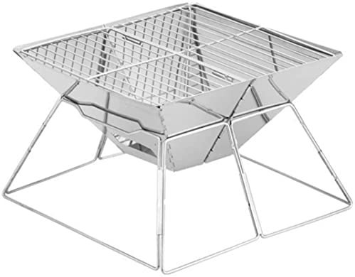 Barbecue à gaz d'extérieur pour camping - Accessoires portables et pliables - Poêle à bois - Outil de sécurité en acier inoxydable épais et