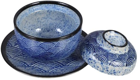 ABOOFAN Ciotola Di Noodle Giapponese Ciotola Di Noodles Di Ramen Ciotole Di Riso in Stile Giapponese Scodella Domestica Ciotole Per Zuppa Con Coperchio Zuppiera Da Cucina Ceramica Blu