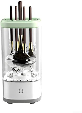 Nettoyeur de brosse électrique puissant 8000 tr/min pour un nettoyage complet des pinceaux de maquillage (blanc)