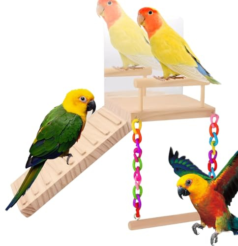 Fåglar sittpinnar | Papegoja sittpinnar med klättringsstege, husdjursburtillbehör, fågelpinne leksak för nymfparakit sparv papegoja lovebird finkar parakit