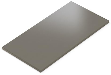 AUPROTEC Tischplatte 19mm Alux Caviar 120x50 cm I Spanplatte mit 2mm ABS Kante & PU-Verleimung I melaminharzbeschichtet I elegant & wasserabweisend