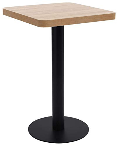 CIOURSTO Bistrobord, Bordsskiva i MDF, Stålben för Kafé, Restaurang och Hem (50 x 50 x 75 cm)