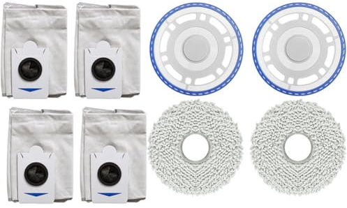 Homeponnew Kit de remplacement pour balai à franges et sacs à poussière ECOVACS T30S pour Combo, T30S Pro, T30 Pro pour OMNI, T50 pour OMNI et N30 pour aspirateur robot série OMNI