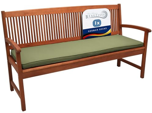 Beautissu Coussin Banc Jardin Matelas extérieur pour terrasse Balcon | 100x48x5cm vert olive confortable véranda assise Oeko-Tex rembourrage extérieure Loft BK