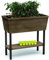 Keter Urban Bloomer Hochbeet für Balkon mit Bewässerungssystem, 82x38x78 cm, 48L, braun