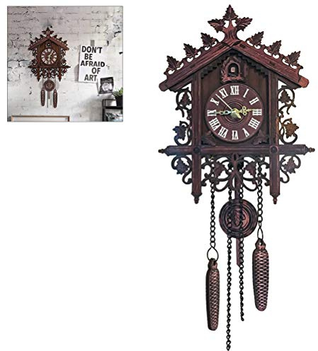 Suszian Reloj de Cuco de Aspecto Vintage, Reloj de Pared de Cuco de Madera Vintage Reloj Artesanal Colgante para decoración de Restaurante de Oficina en casa