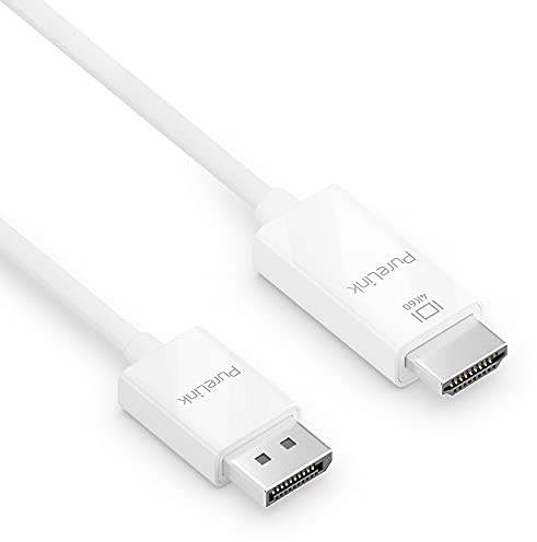 PureLink DisplayPort auf High Speed HDMI Kabel, 4K Ultra HD 60Hz, 18GB/s Bandbreite, vergoldete Steckkontakte, 1,50m, weiß