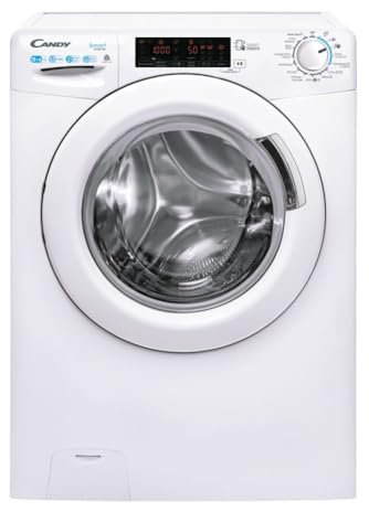 CANDY CSWS4128TWME-47, Lave-linge séchant, Smart Inverter, Pose libre, 12 Kg, 1400 RPM, Classe A, Blanc