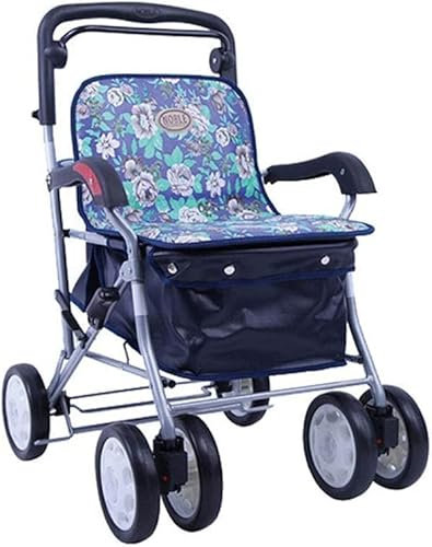 Gehhilfe Gehhilfe Rollator Rollator Faltbar und leicht zu tragen Bestes Geschenk für Eltern für Senioren Walker, Senioren-Einkaufswagen