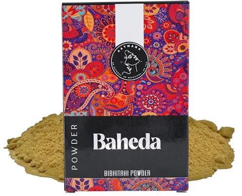AATMANA Baheda Pulver | Bibhitaki | Terminalia Bellirica | Haarwachstum | Haut- und Haarpflege | Entgiftung und Verjüngung | Größe -125 g