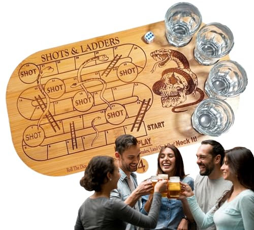 Schach, Weinkelchspiel – Trinkbecher aus Holz, Weinbecher, Schachspiel | interaktiver Tisch, Trinkbar, Spielbar, Hotel, Partyzubehör zu Hause für Garage,